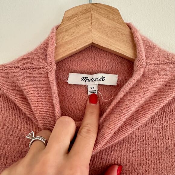 Madewell Inland Merino Wool Blend Turtleneck Sweater Pink - Picture 5 of 9